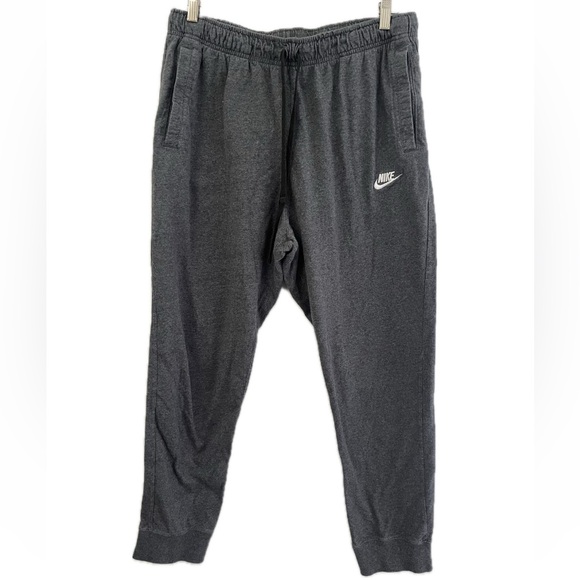 Nike Men 100% Cotton Knit Joggers Sweatpants With Pockets Size XL Grey - Picture 1 of 6